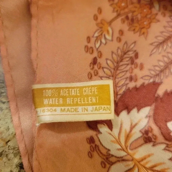 Vintage Made In Japan Scarf Head Leaves - Picture 3 of 4